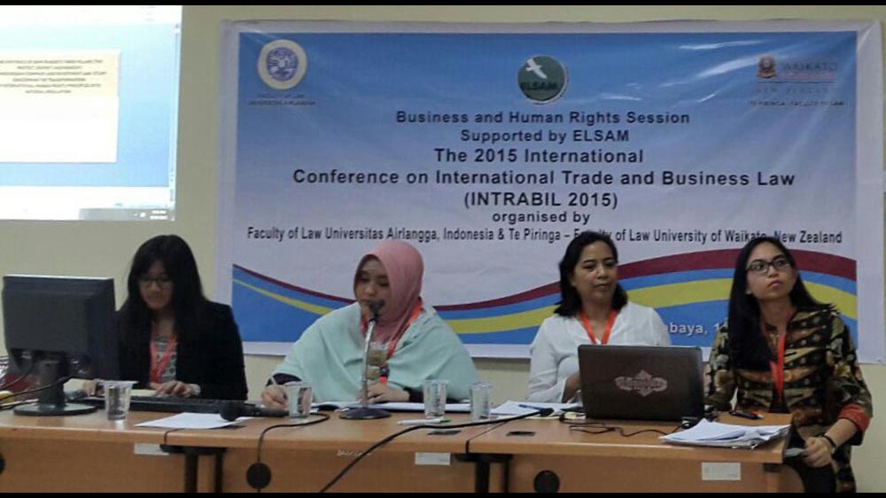 Panel Bisnis dan Hak Asasi Manusia dalam “The 2015 International Conference on International Trade and Business Law”