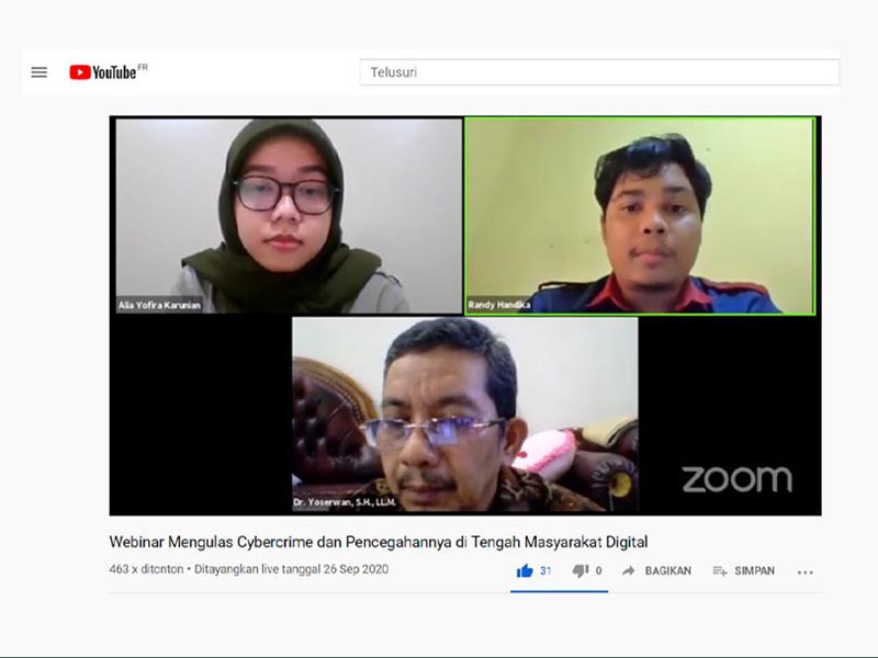 Webinar "Mengulas Cybercrime dan Pencegahannya di Tengah Masyarakat Digital"
